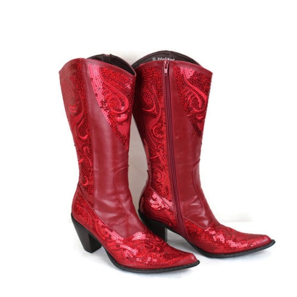red bling boots